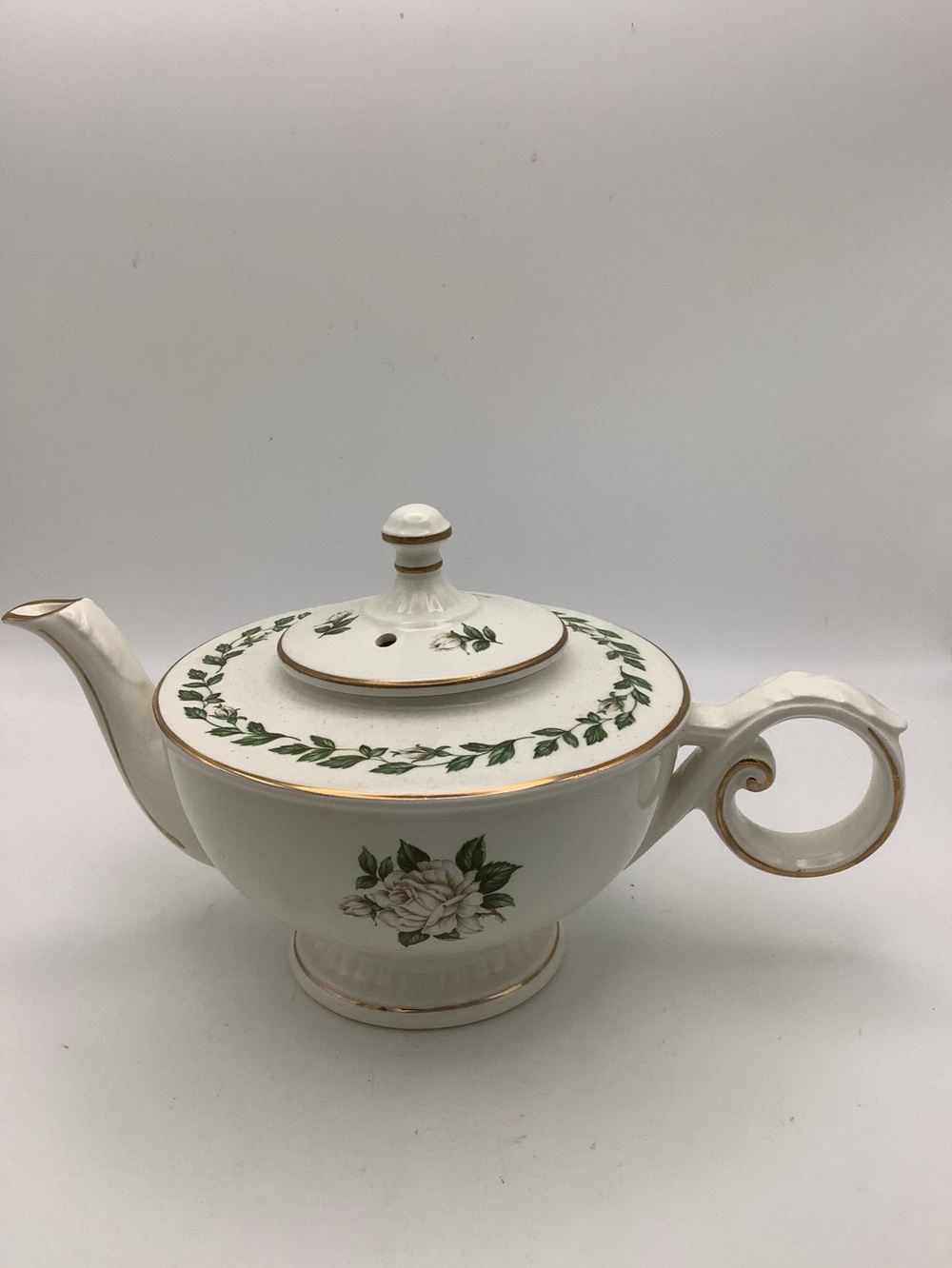 Vintage Superior Hall Quality Teapot Cameo Rose by Mary Dunbar